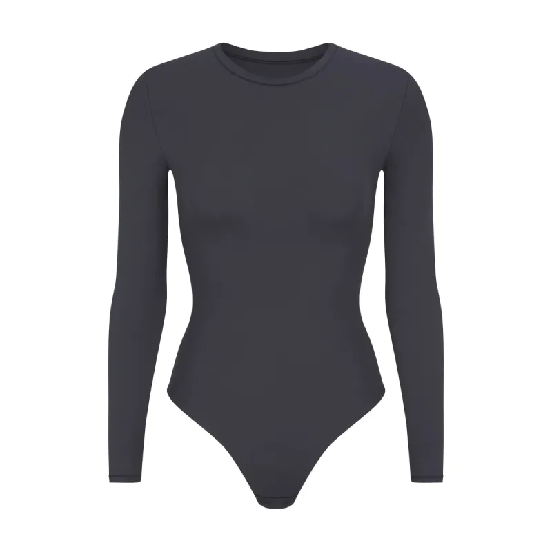 FITS EVERYBODY LONG SLEEVE CREW NECK BODYSUIT | GRAPHITE sold by SKIMS