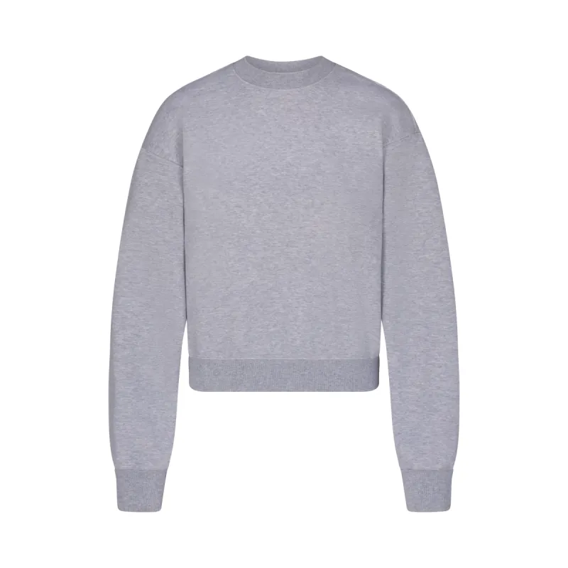 COTTON FLEECE CLASSIC CREWNECK | HEATHER GREY sold by SKIMS