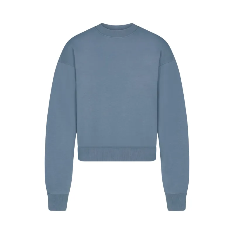 COTTON FLEECE CLASSIC CREWNECK | STEEL BLUE sold by SKIMS