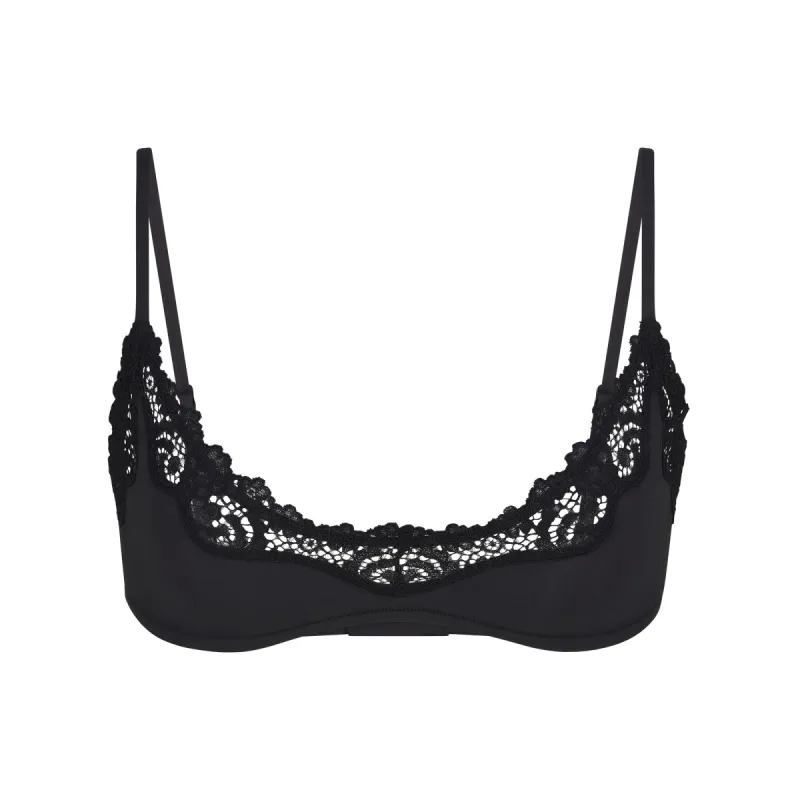 FITS EVERYBODY LACE SCOOP BRALETTE | ONYX sold by SKIMS
