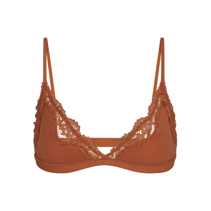 FITS EVERYBODY LACE TRIANGLE BRALETTE | BRONZE sold by SKIMS