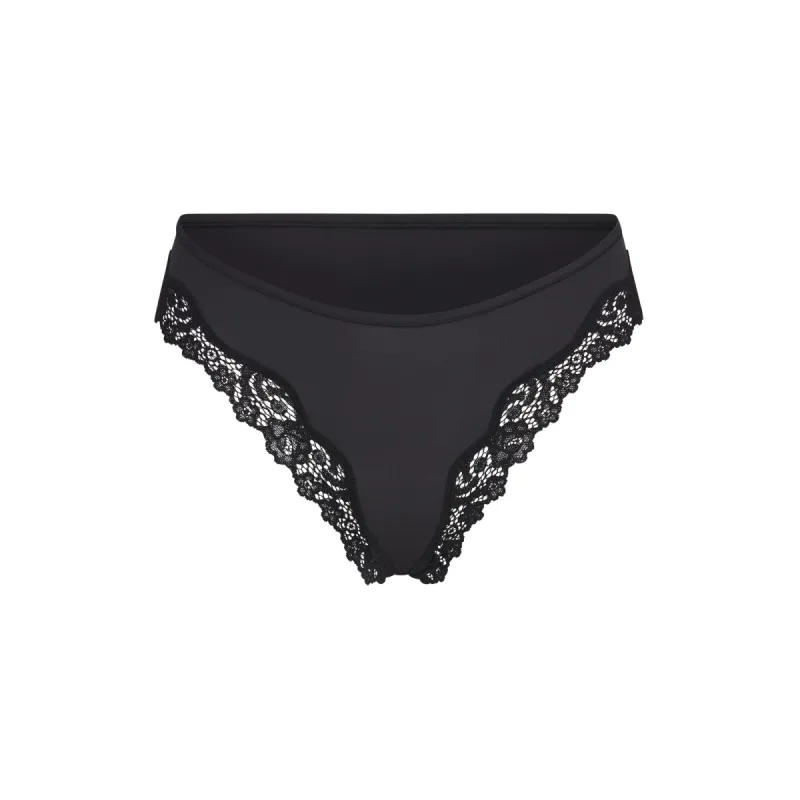 FITS EVERYBODY LACE TANGA | ONYX sold by SKIMS