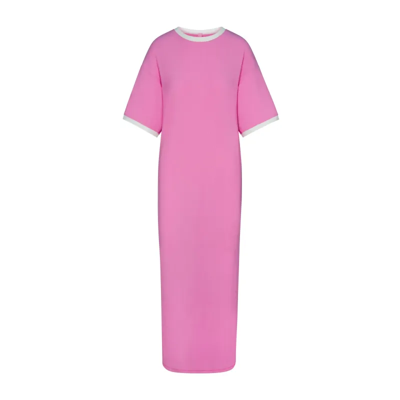 SOFT LOUNGE RINGER T-SHIRT LONG DRESS | BLUSH sold by SKIMS