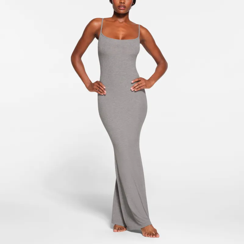 SKIMS Long Slip Dress | Grey | XS | Soft Lounge sold by SKIMS