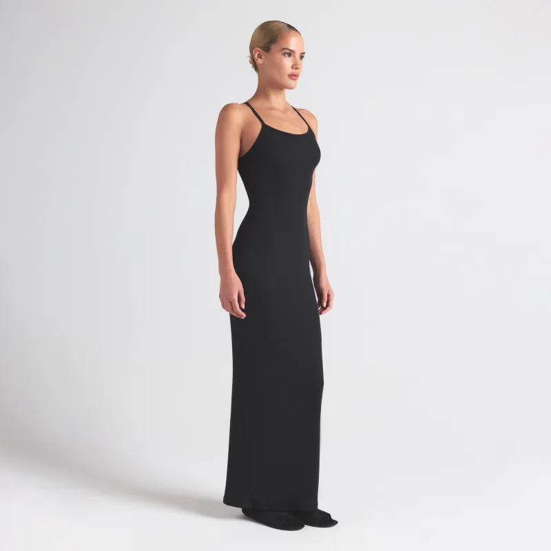 SKIMS Long Cami Dress | Black | 4XL | Cotton Rib sold by SKIMS