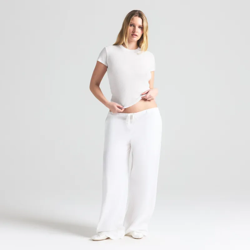 SKIMS Straight Leg Pants | White | 2XS | Cotton Poplin sold by SKIMS