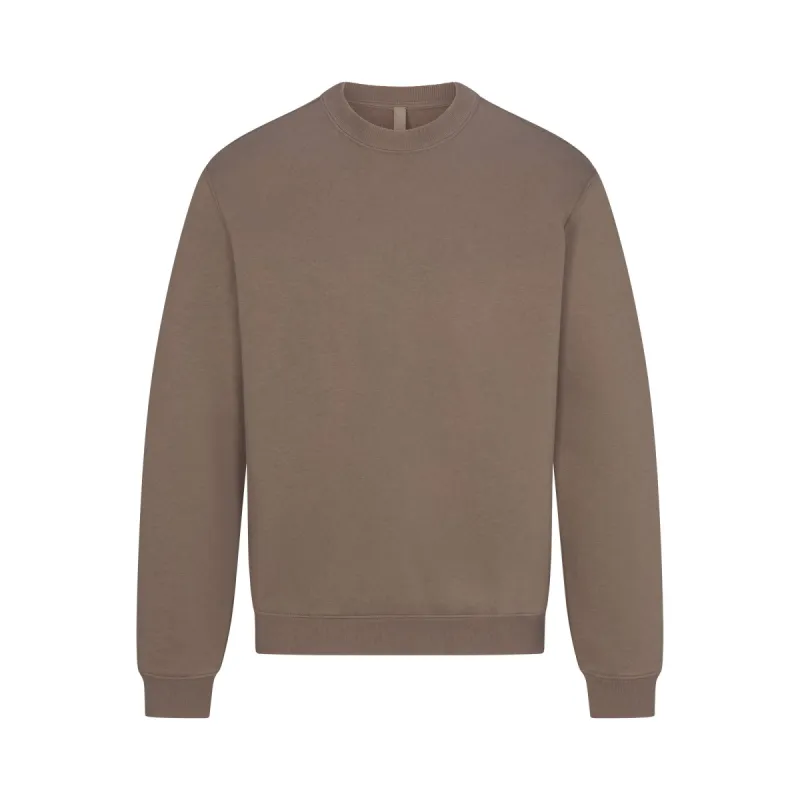 FLEECE LOUNGE MENS CLASSIC CREWNECK | TRUFFLE sold by SKIMS