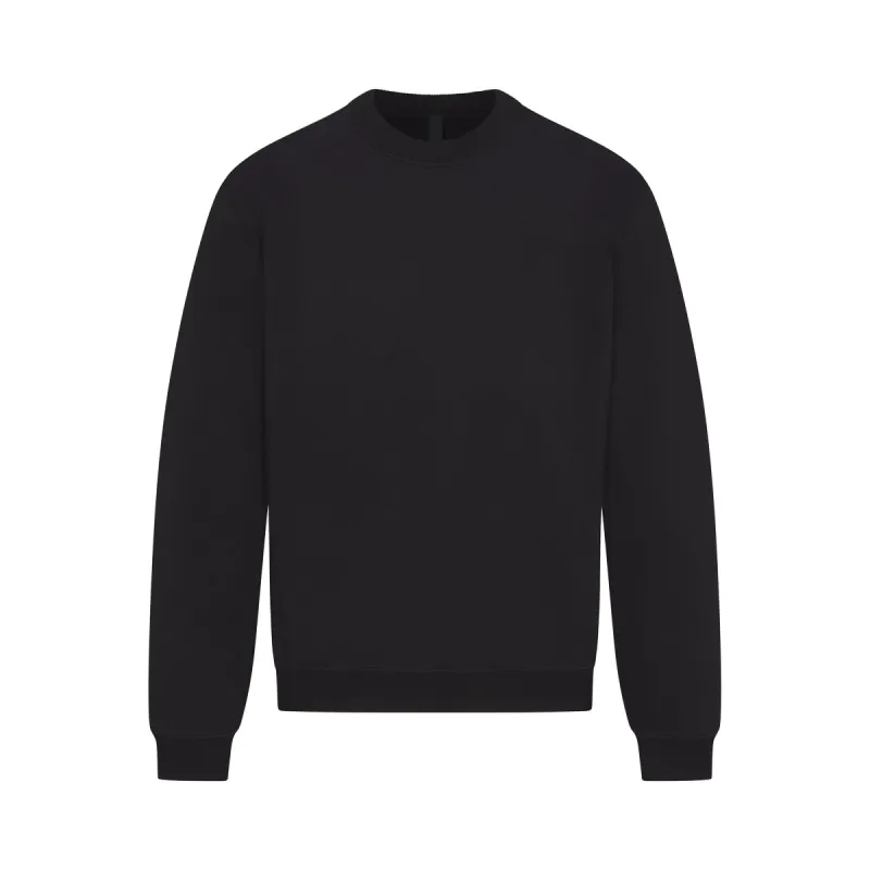 FLEECE LOUNGE MENS CLASSIC CREWNECK | WASHED ONYX sold by SKIMS
