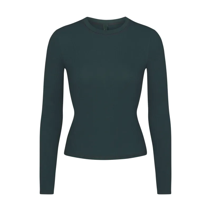 COTTON RIB LONG SLEEVE T-SHIRT | SPRUCE MULTI sold by SKIMS