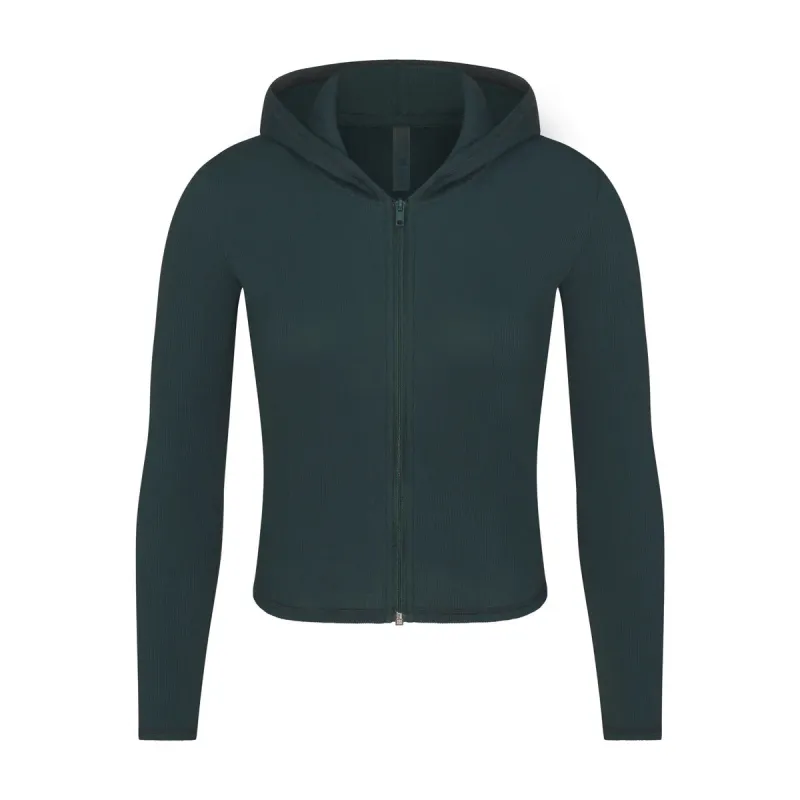 COTTON RIB ZIP UP HOODIE | SPRUCE MULTI sold by SKIMS