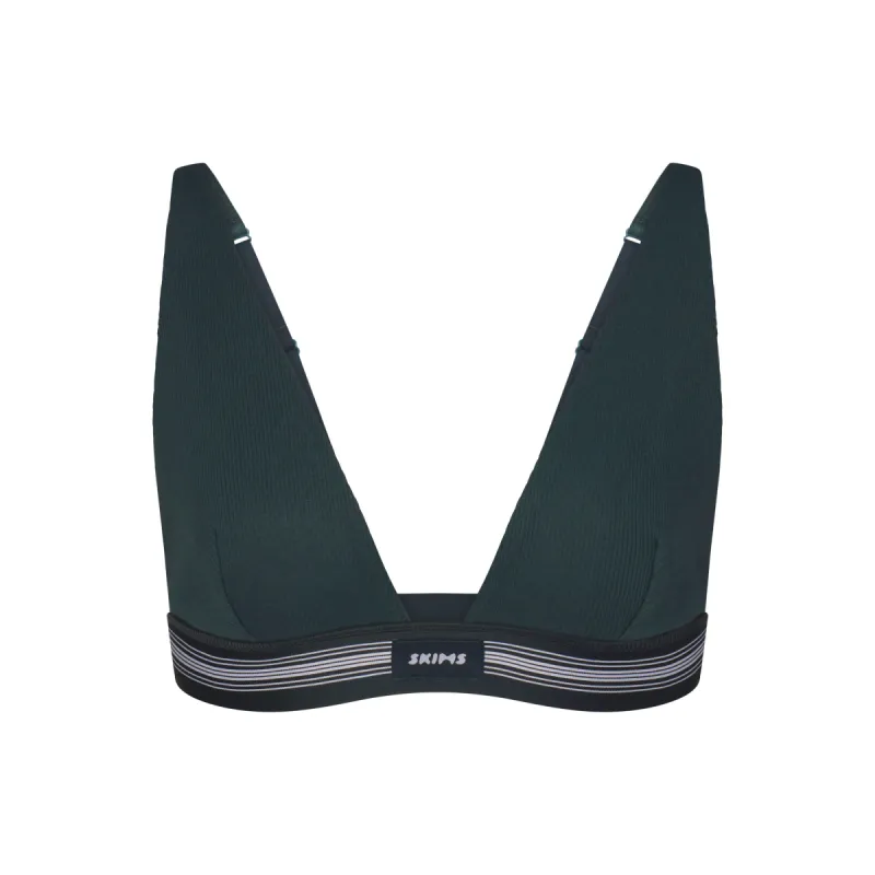 COTTON RIB PLUNGE BRALETTE | SPRUCE MULTI sold by SKIMS