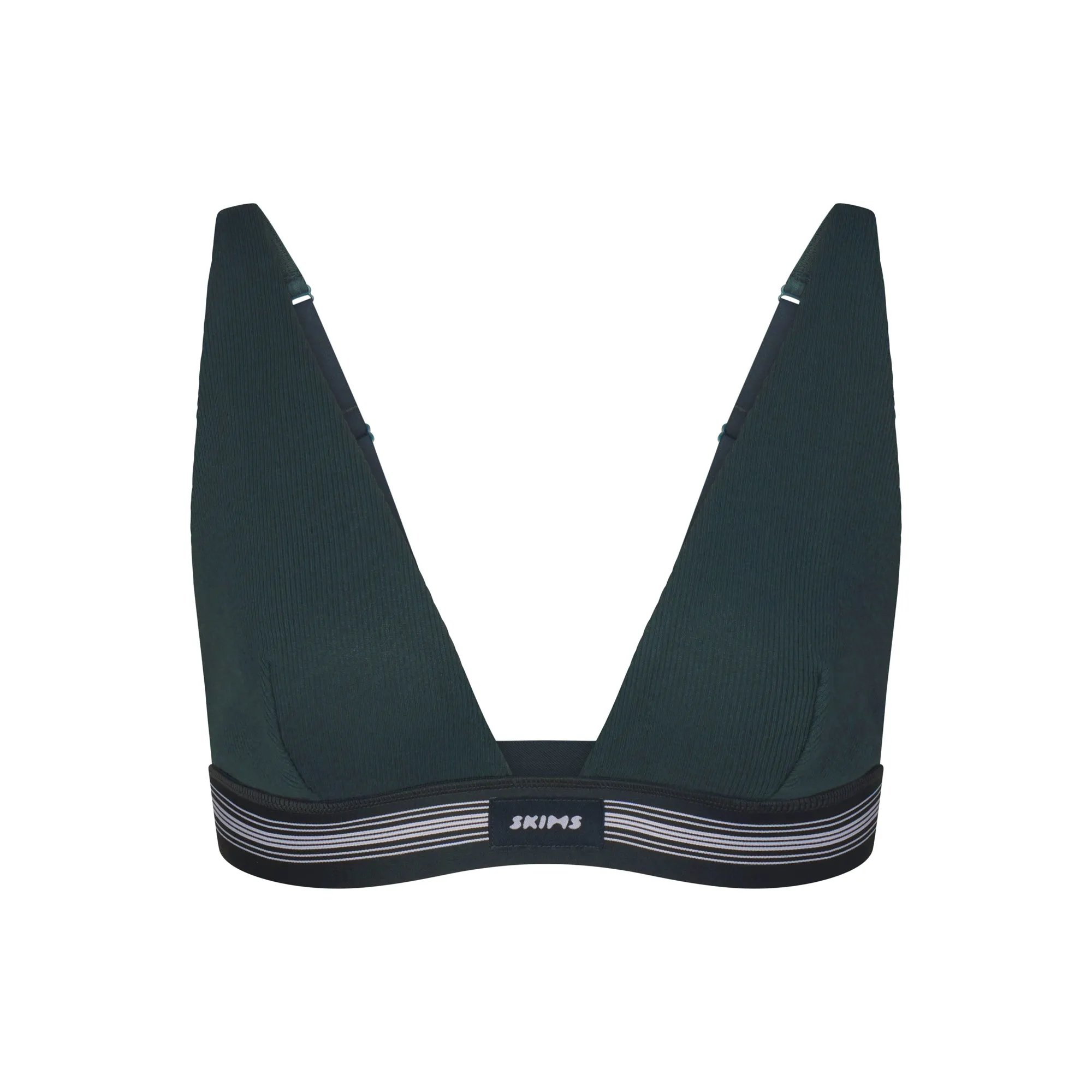 COTTON RIB PLUNGE BRALETTE | SPRUCE MULTI sold by SKIMS