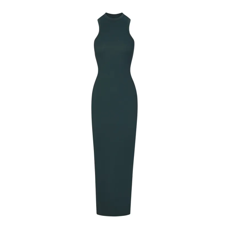 COTTON RIB SLEEVELESS LONG DRESS | SPRUCE MULTI sold by SKIMS