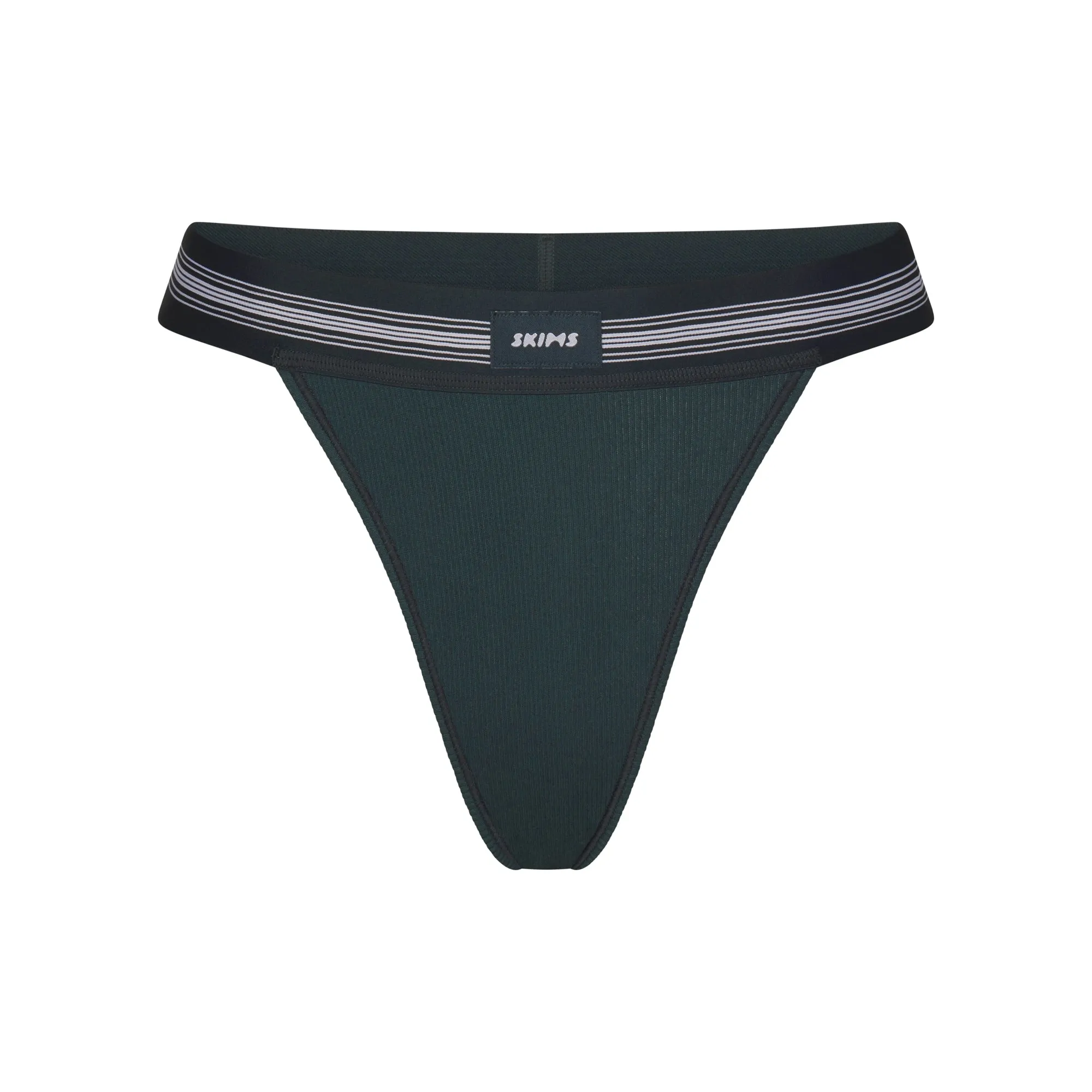 COTTON RIB THONG | SPRUCE MULTI sold by SKIMS