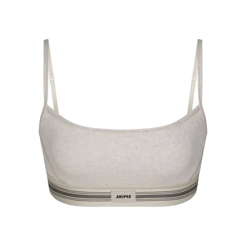 COTTON RIB SCOOP BRALETTE | HEATHER OATMEAL MULTI sold by SKIMS