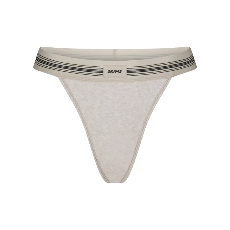 COTTON RIB THONG | HEATHER OATMEAL MULTI sold by SKIMS