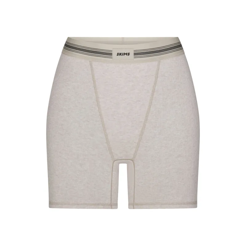 COTTON RIB BOXER | HEATHER OATMEAL MULTI sold by SKIMS