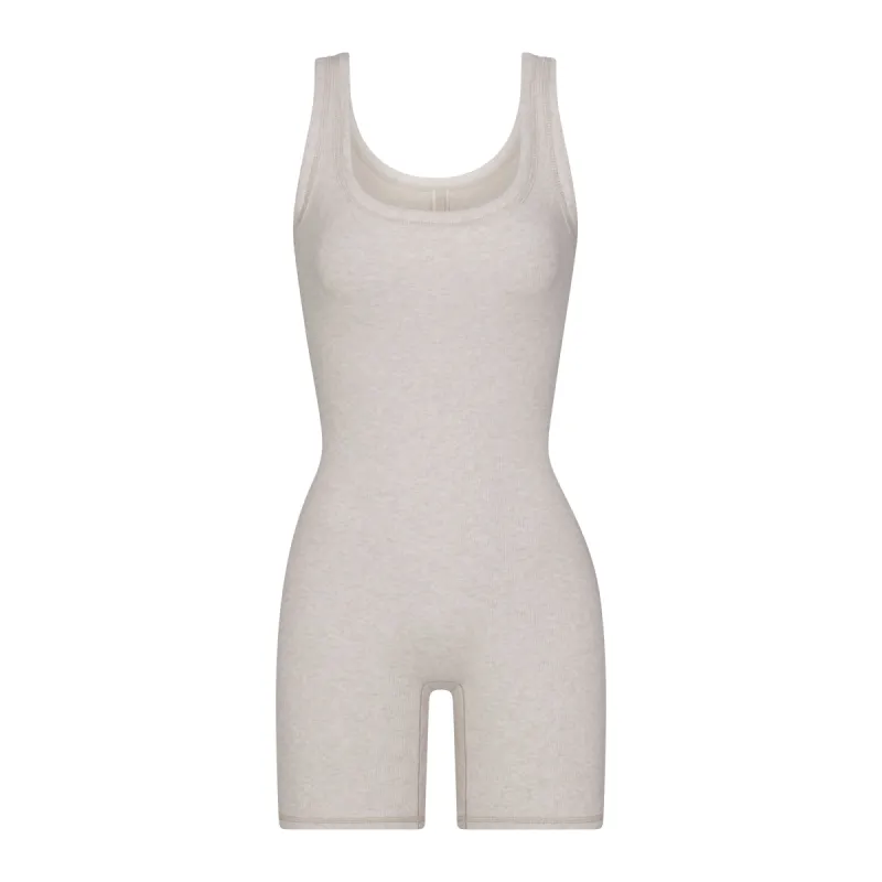 COTTON RIB ONESIE | HEATHER OATMEAL MULTI sold by SKIMS