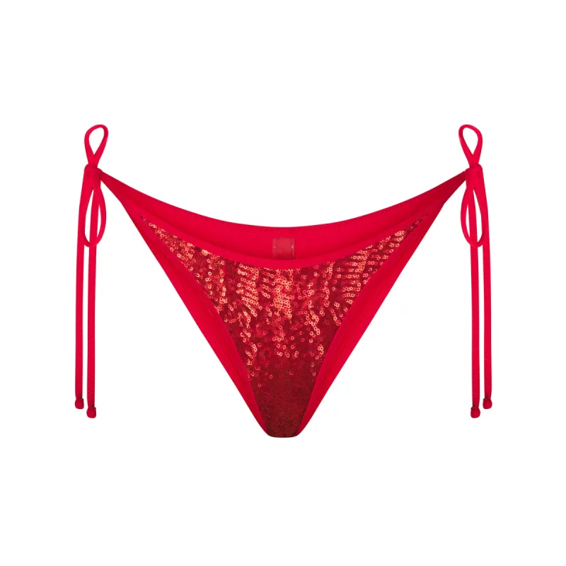 SEQUIN TIE BIKINI BOTTOM | BRICK sold by SKIMS