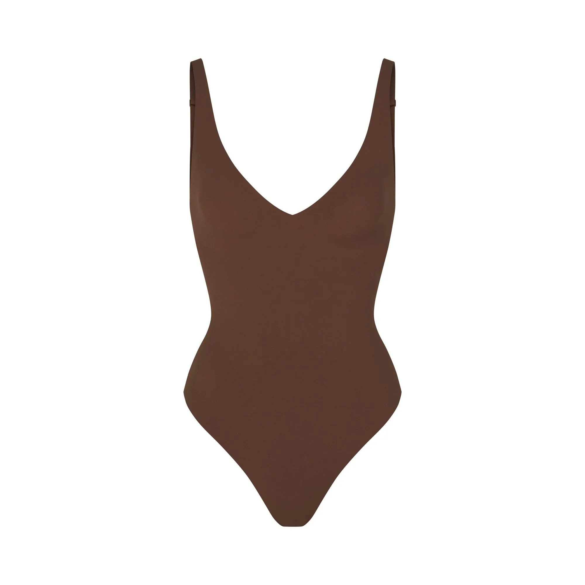 NAKED PLUNGE THONG BODYSUIT | COCOA sold by SKIMS