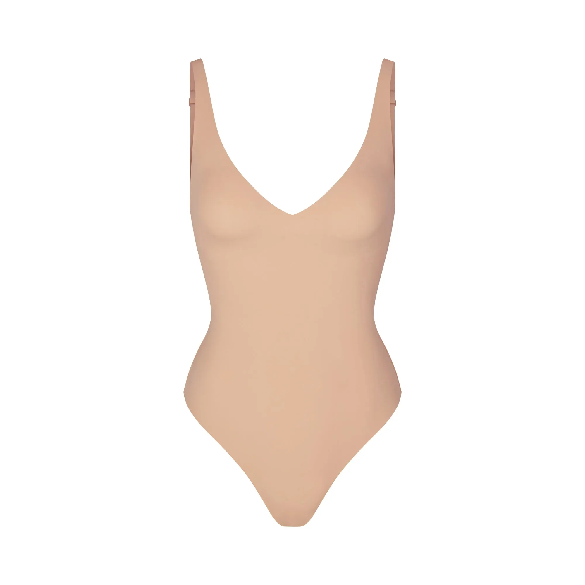 NAKED PLUNGE THONG BODYSUIT | CLAY sold by SKIMS