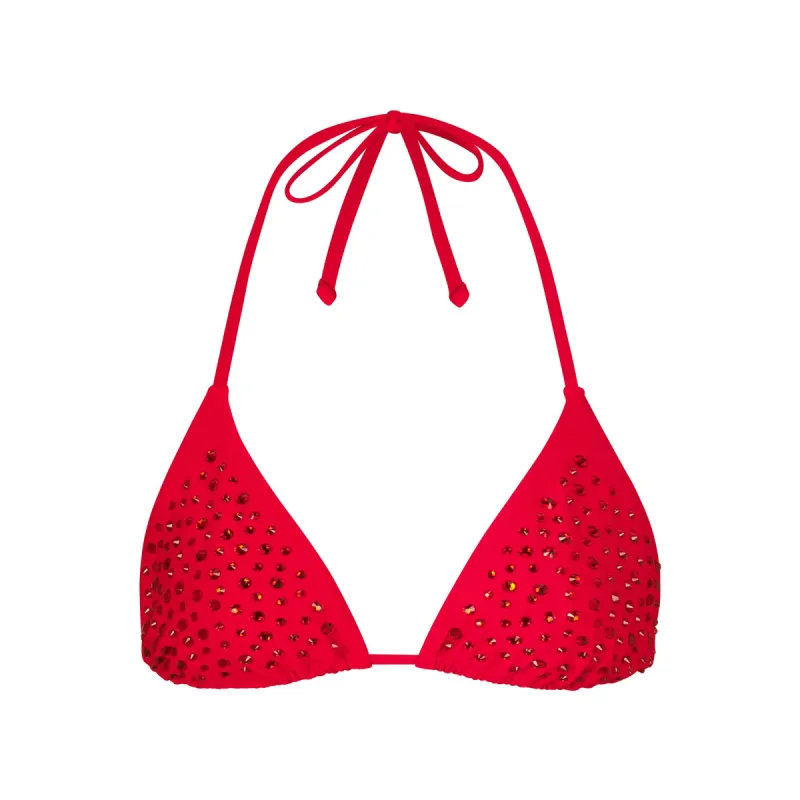 RHINESTONE TRIANGLE BIKINI TOP | RED sold by SKIMS