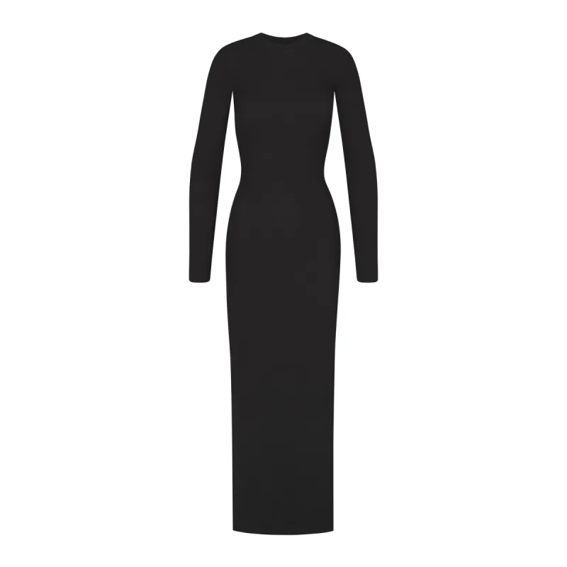 WAFFLE CREW NECK LONG DRESS | ASH sold by SKIMS