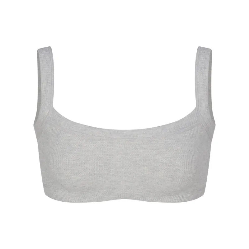 WAFFLE SCOOP BRALETTE | LIGHT HEATHER GREY sold by SKIMS