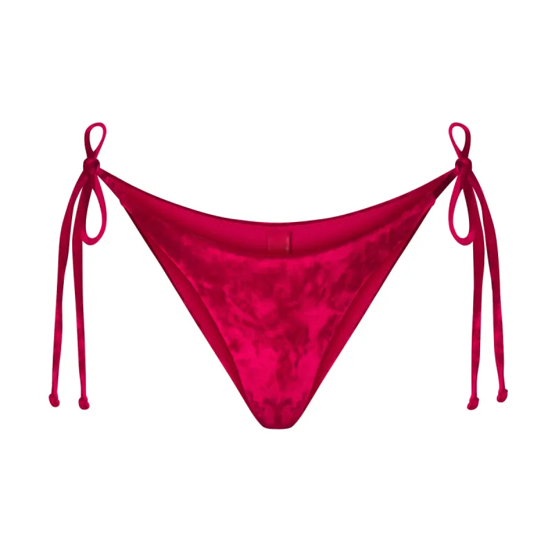 CRUSHED VELVET TIE BIKINI BOTTOM | LIPS sold by SKIMS
