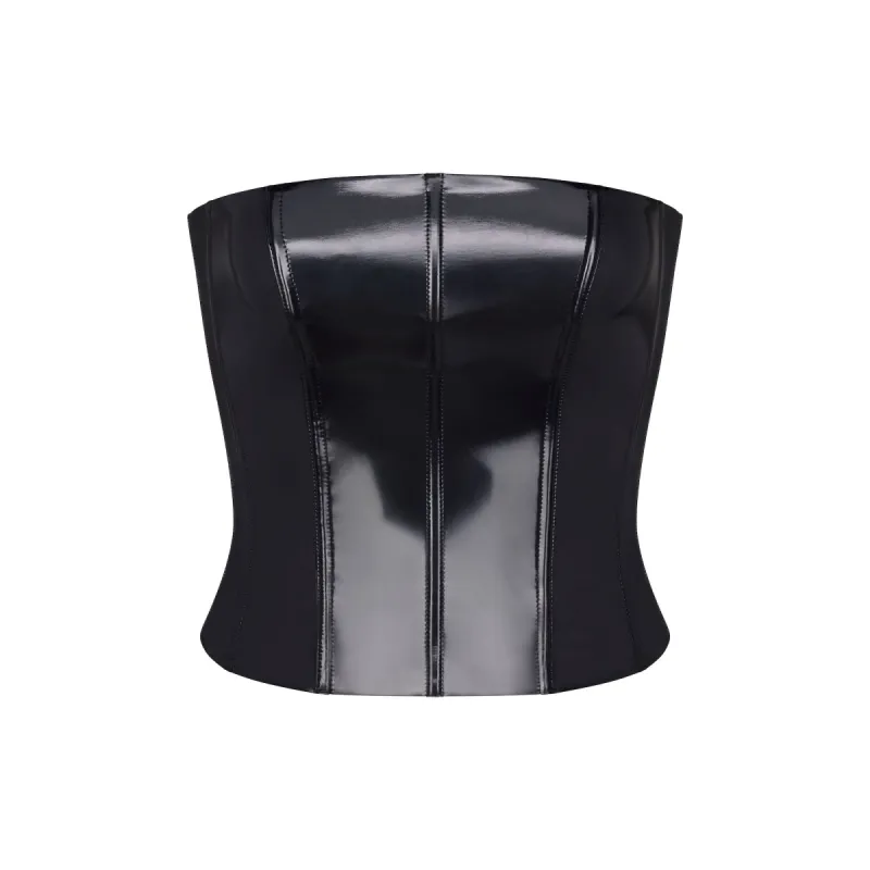 STRETCH VINYL CORSET | ONYX sold by SKIMS