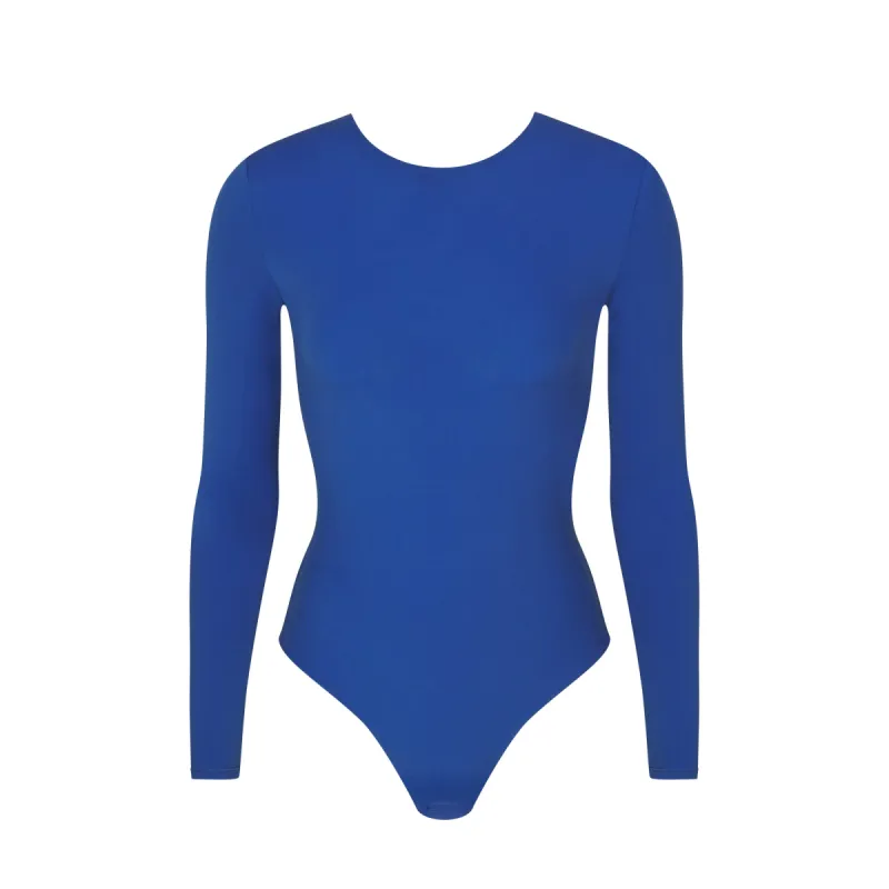 FITS EVERYBODY LONG SLEEVE LOW BACK BODYSUIT | SAPPHIRE sold by SKIMS