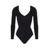 SEAMLESS SCULPT LONG SLEEVE LOW BACK BRIEF BODYSUIT | ONYX sold by SKIMS