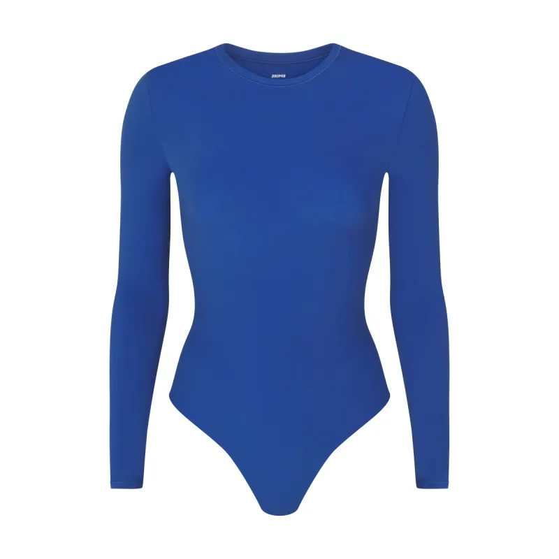 FITS EVERYBODY LONG SLEEVE CREW NECK BODYSUIT | SAPPHIRE sold by SKIMS