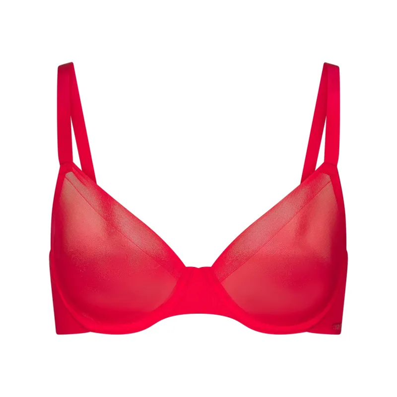 NO SHOW UNLINED DEMI BRA | RED sold by SKIMS