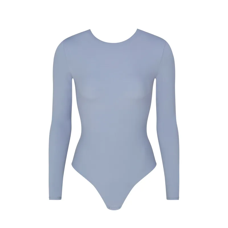 FITS EVERYBODY LONG SLEEVE LOW BACK BODYSUIT | SLATE sold by SKIMS