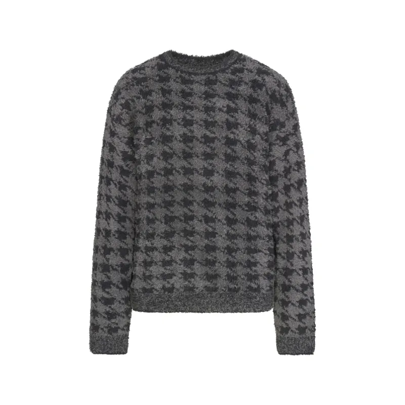 COZY KNIT UNISEX PULLOVER | ONYX HOUNDSTOOTH sold by SKIMS