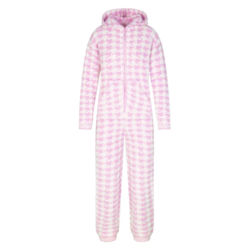 COZY KNIT UNISEX ONESIE | PETAL HOUNDSTOOTH sold by SKIMS
