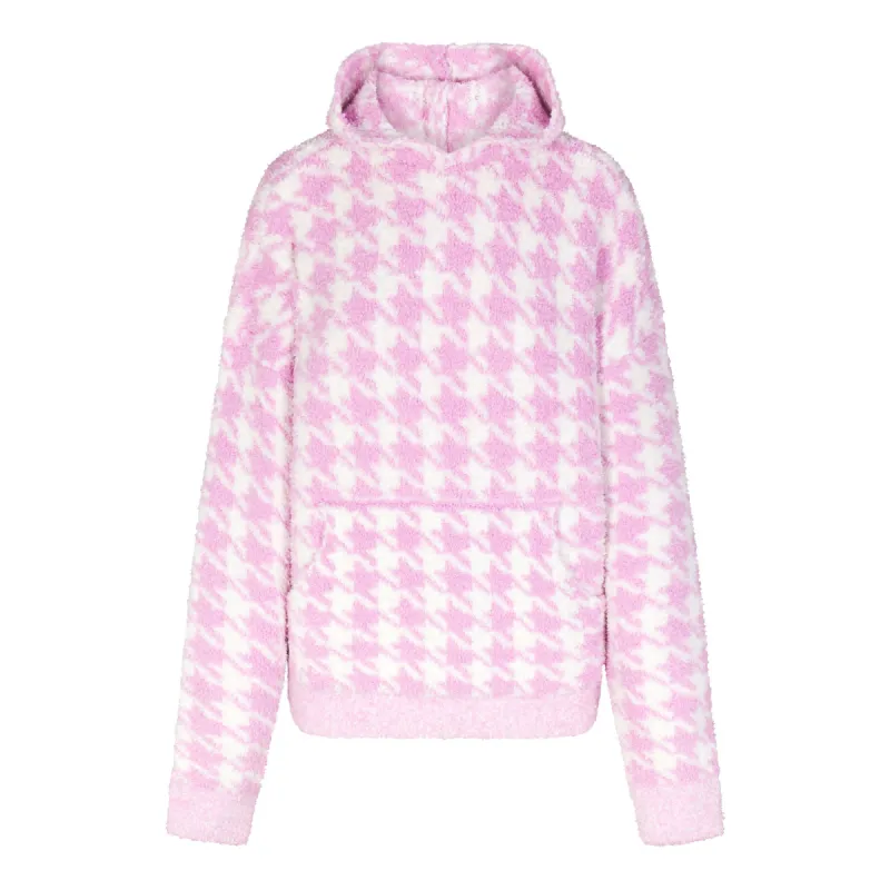 COZY KNIT UNISEX HOODIE | PETAL HOUNDSTOOTH sold by SKIMS