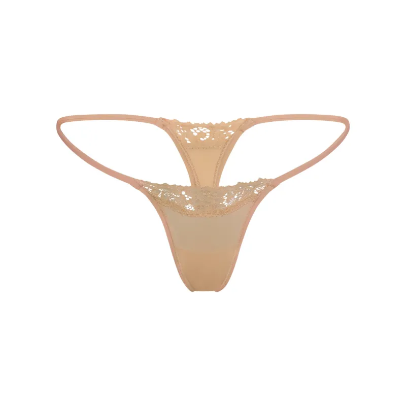 FITS EVERYBODY LACE STRING THONG | CLAY sold by SKIMS