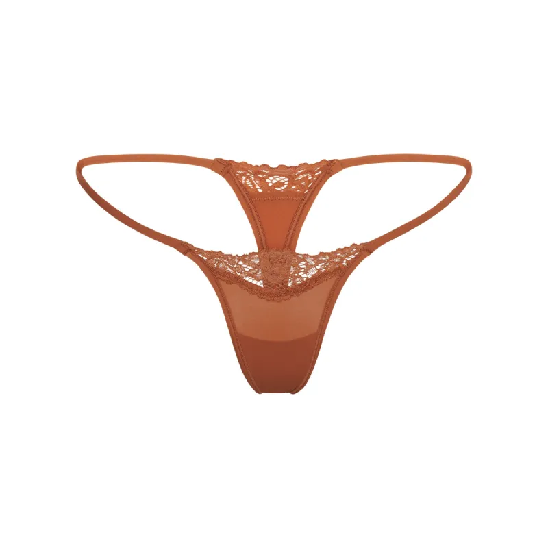 FITS EVERYBODY LACE STRING THONG | BRONZE sold by SKIMS