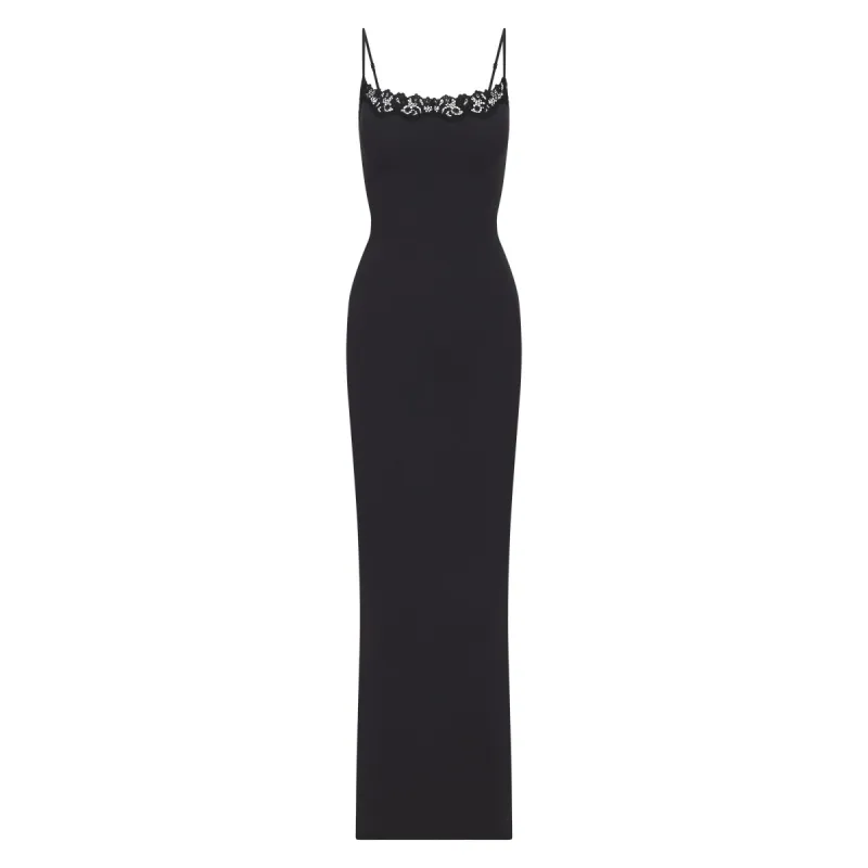 FITS EVERYBODY LACE LONG SLIP DRESS | ONYX sold by SKIMS