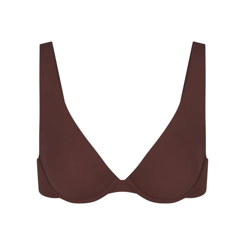FITS EVERYBODY UNLINED APEX PLUNGE BRA | COCOA sold by SKIMS
