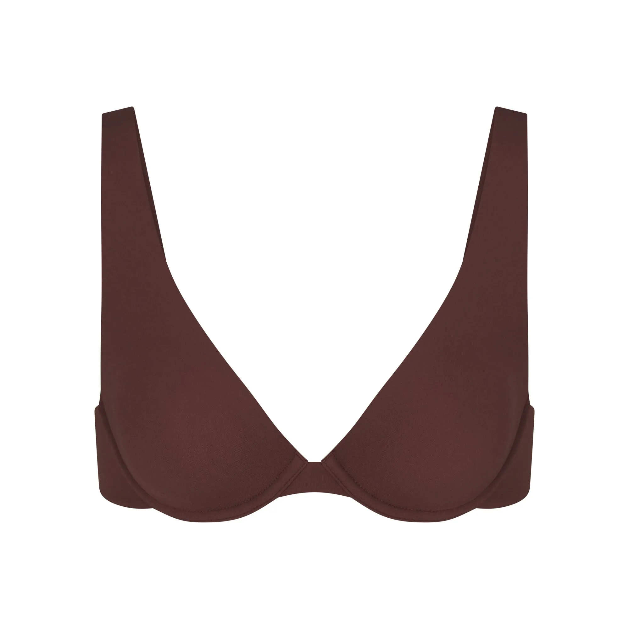 FITS EVERYBODY UNLINED APEX PLUNGE BRA | COCOA sold by SKIMS