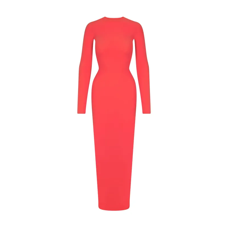 FITS EVERYBODY CREW NECK LONG SLEEVE DRESS | POPPY sold by SKIMS