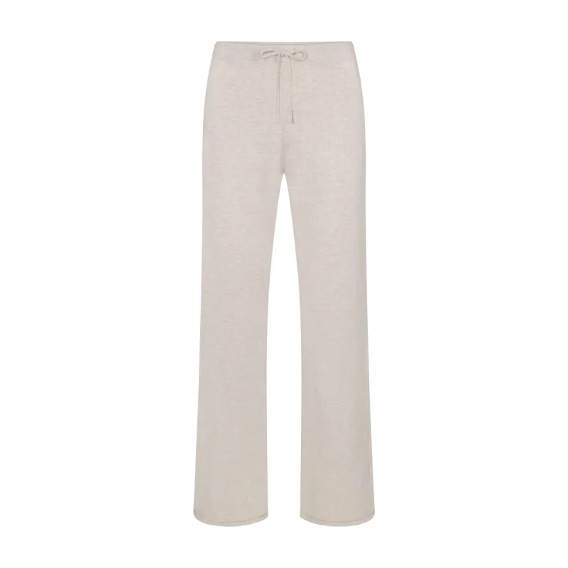 COTTON JERSEY STRAIGHT LEG PANT | HEATHER OATMEAL sold by SKIMS