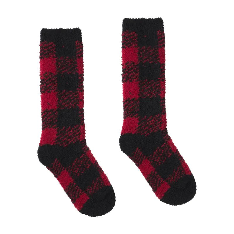 COZY KNIT SOCK | BRICK BUFFALO CHECK sold by SKIMS