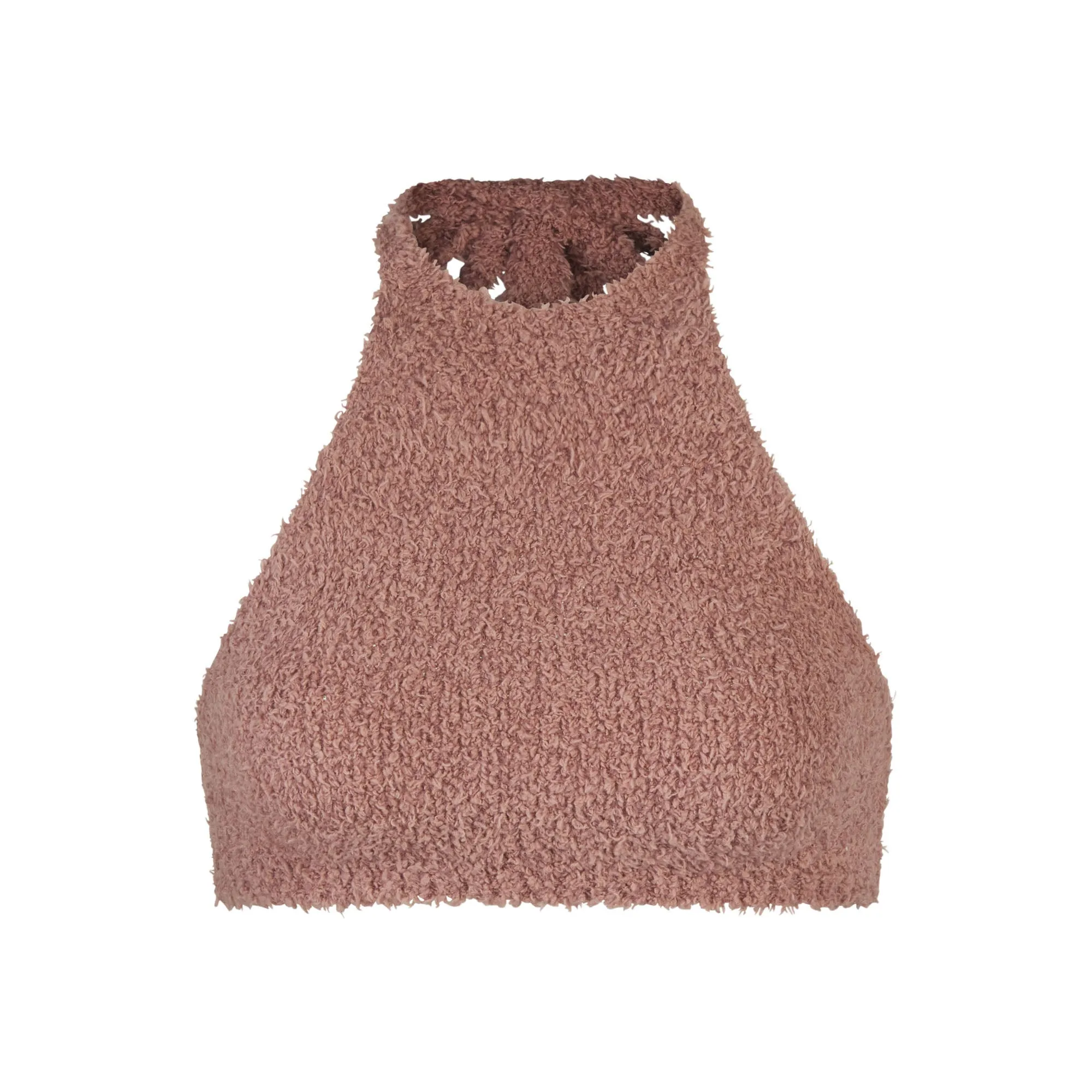 COZY KNIT HALTER BRA TOP | ROSE CLAY sold by SKIMS