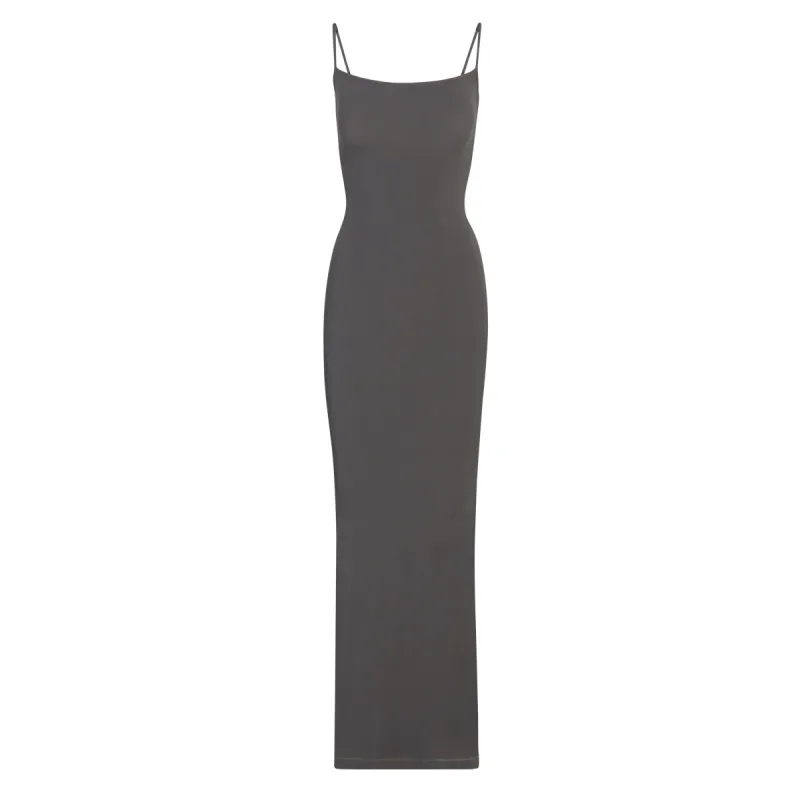 SOFT LOUNGE LONG SLIP DRESS | GUNMETAL sold by SKIMS