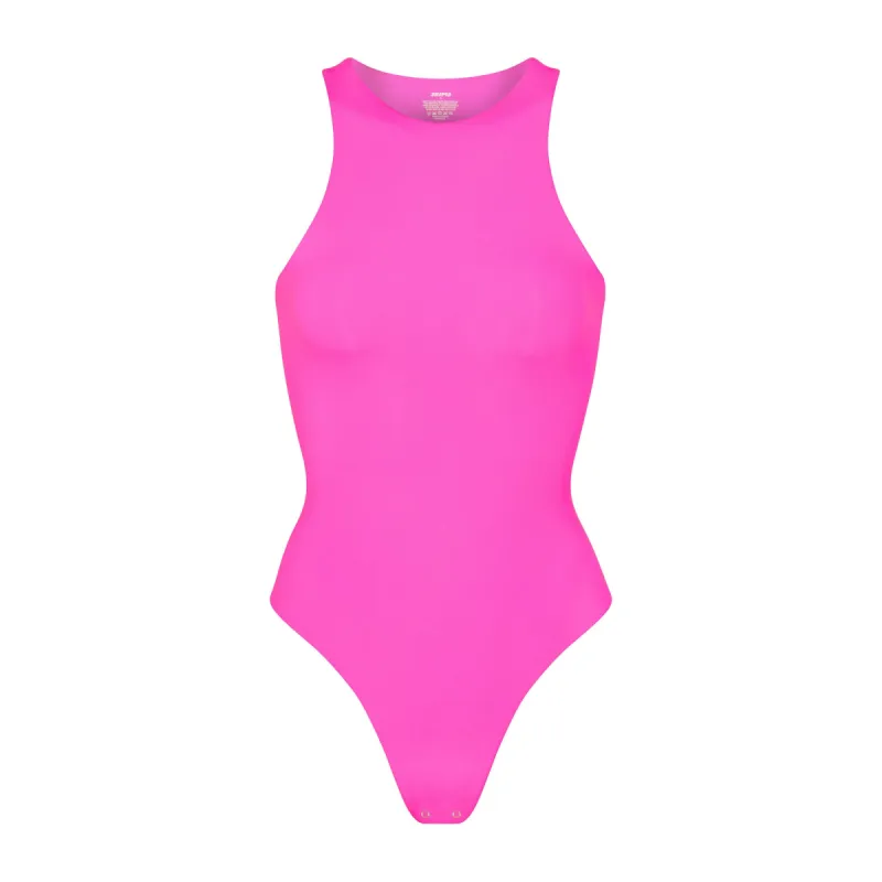 FITS EVERYBODY HIGH NECK BODYSUIT | NEON PINK sold by SKIMS