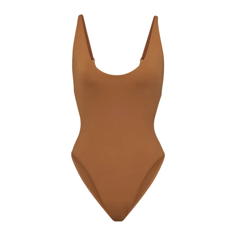 SIGNATURE SWIM SCOOP NECK ONE PIECE | ALMOND sold by SKIMS